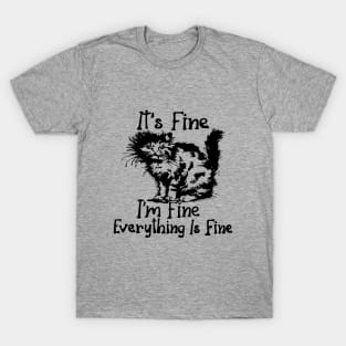 wet cat funny sarcastic slogan T-Shirt